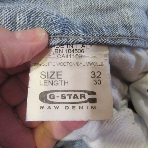 G Star 3301 Jeans Men’s 30x28 Distressed Button Fly 100% Cotton Made in Italy - Picture 8 of 9